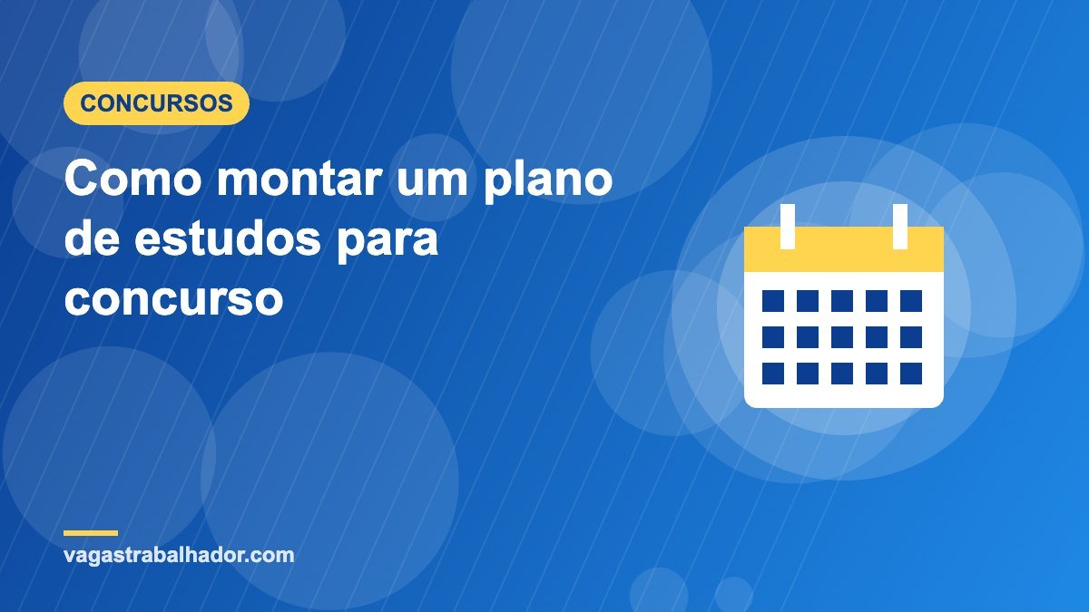 Ilustração de calendário de estudos para concurso público