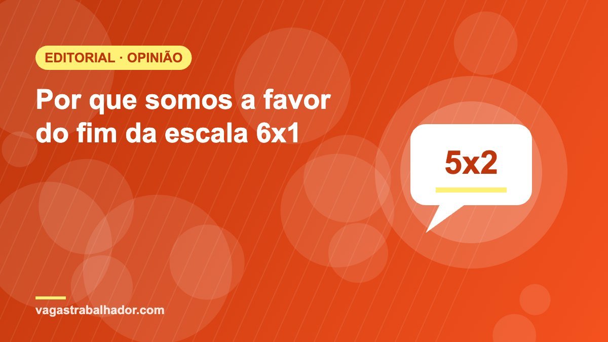 Ilustração de balão de fala com a escala 5x2 representando o editorial a favor do fim da escala 6x1